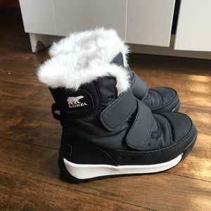 Sorel Kids Black and White Snow Boots
